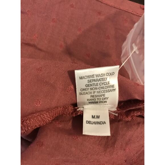 Garnet Hill Elbow-Sleeve Swiss-Dot Blouse - Size Medium - Picture 12 of 12